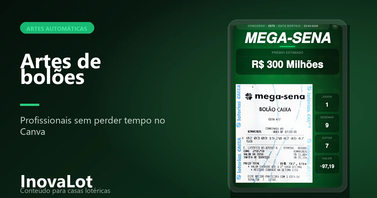 Arte automática de bolão da Mega-Sena gerada para divulgação.